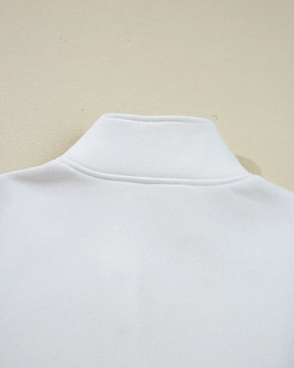 Colorblock Patchwork Half Button Baggy Sweatshirt