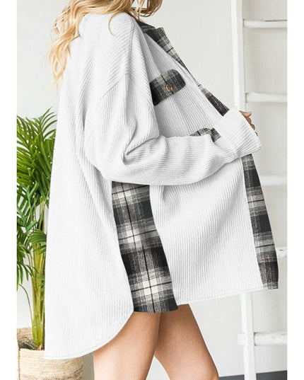 Plaid Button Down Collared Jacket