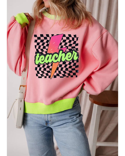 Women Graphic Round Neck Long Sleeve Sweatshirt