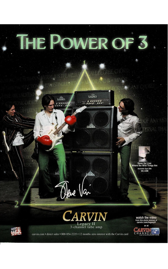 CARVIN AMPS - STEVE VAI - 2009 Print Advertisement