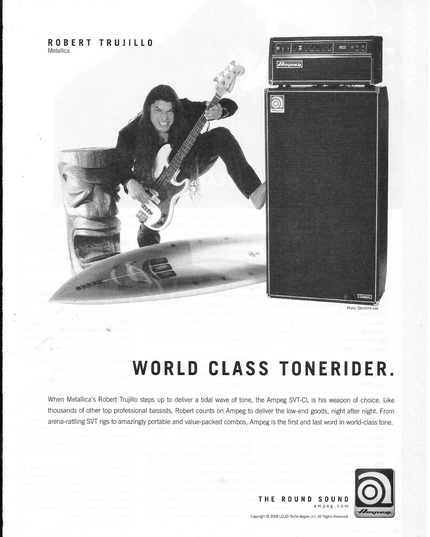 AMPEG AMPS - ROBERT TRUJILLO of METALLICA - 2009 Print Advertisement