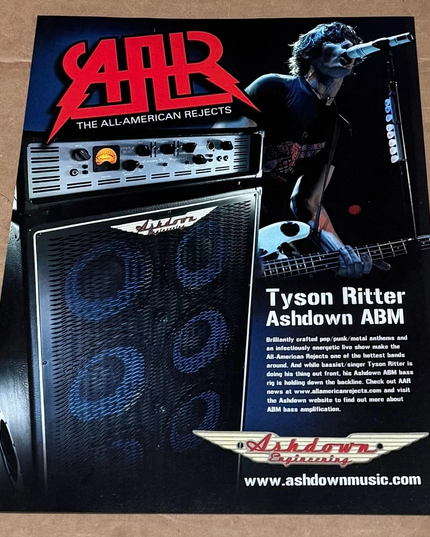 Ashdown Engineering - Tyson Ritter of The All American Rejects - 2006 Print Ad