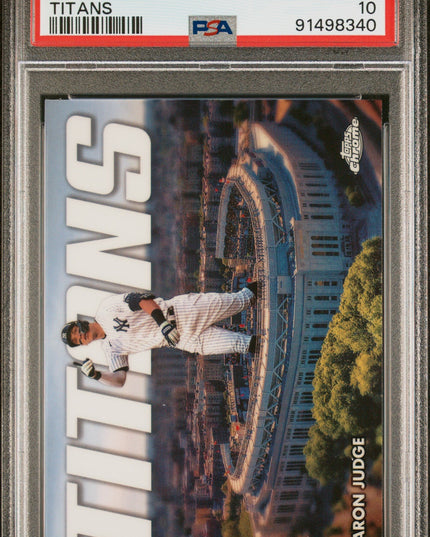 Graded 2023 Topps Chrome Aaron Judge #CT11 Titans Baseball Card PSA 10 Gem Mint