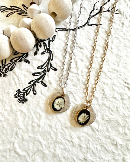 Floral Organic Disc Necklace