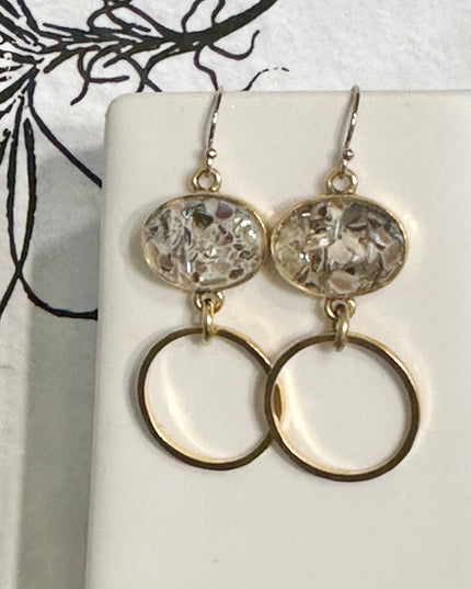 Abalone Drop Statement Earrings