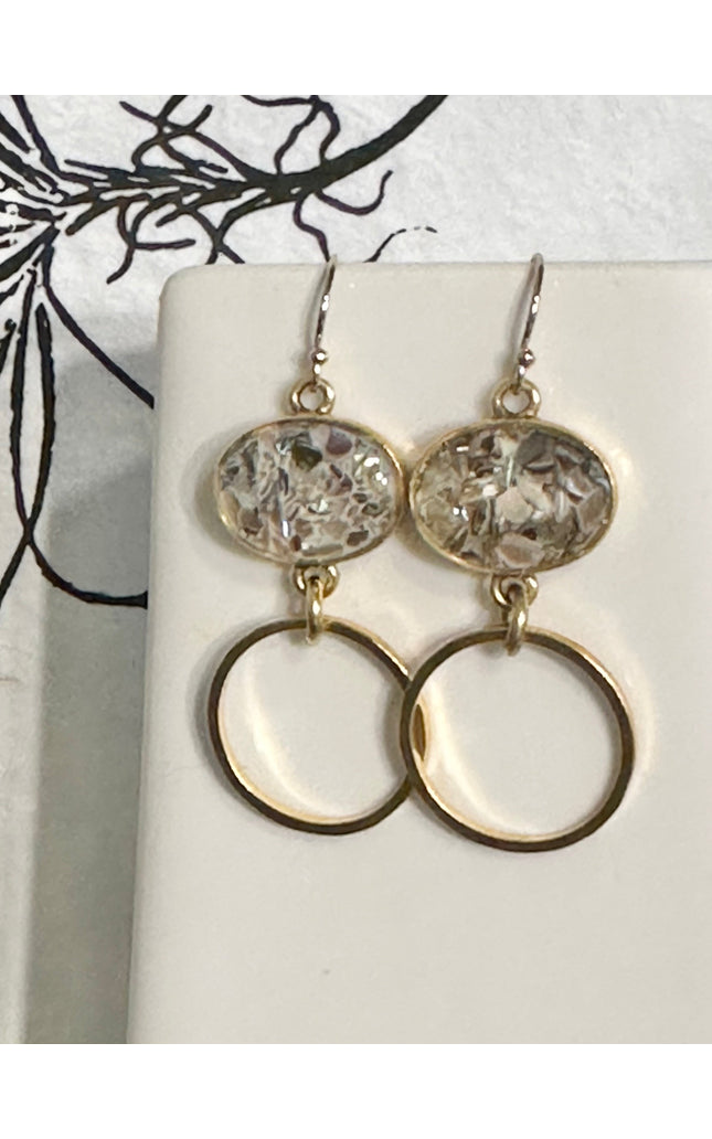 Abalone Drop Statement Earrings