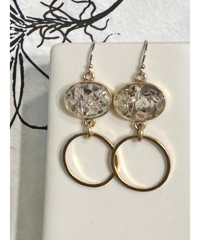 Abalone Drop Statement Earrings