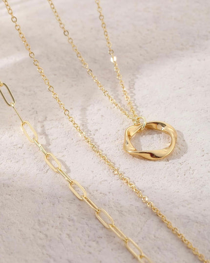 3-Piece Gold Or Silver Layered Necklace Set | Elegant Chain with Circle Pendant | Hypoallergenic