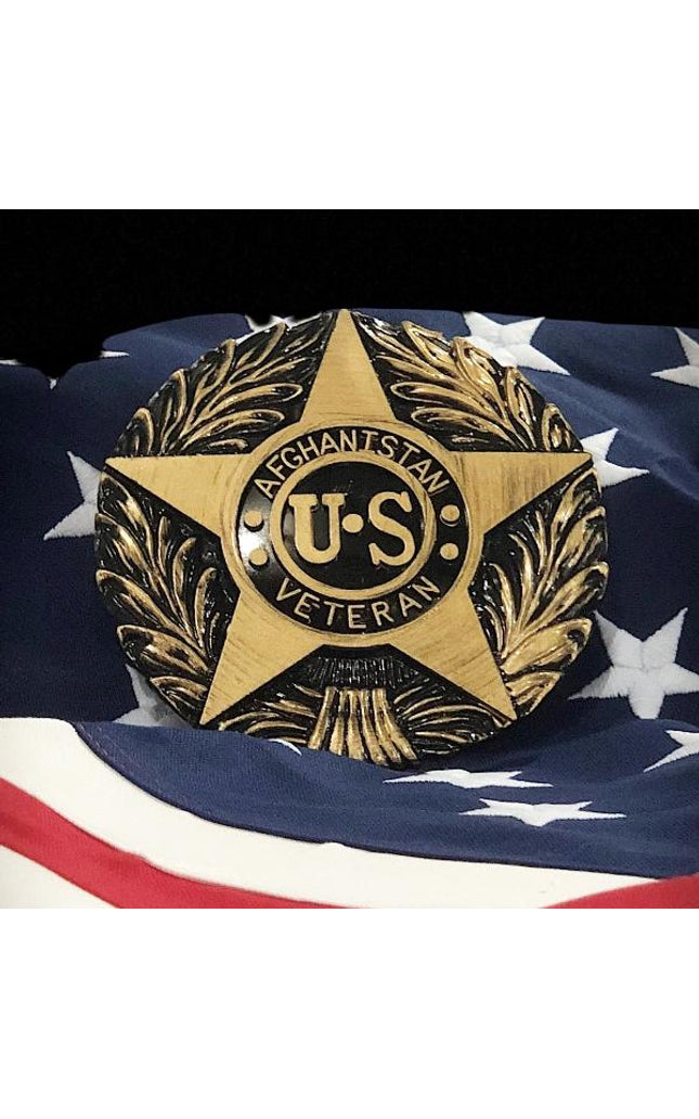 Afghanistan Veteran Grave Marker & Flag Holder with Aluminum Ground Spike