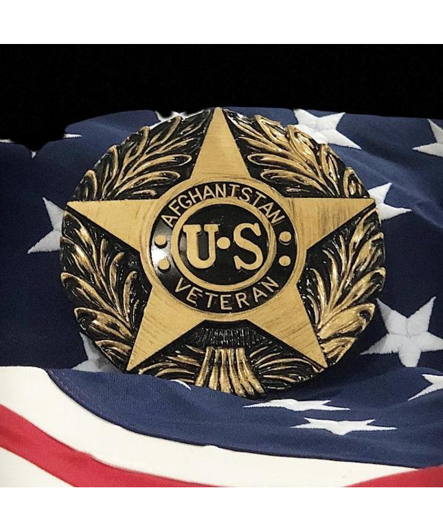Afghanistan Veteran Grave Marker & Flag Holder with Aluminum Ground Spike