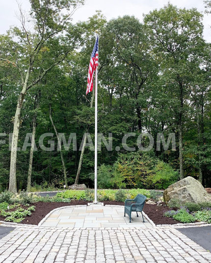 Aluminum Flagpole - External Rope - Heavy Duty, Lifetime Warranty - Made in USA