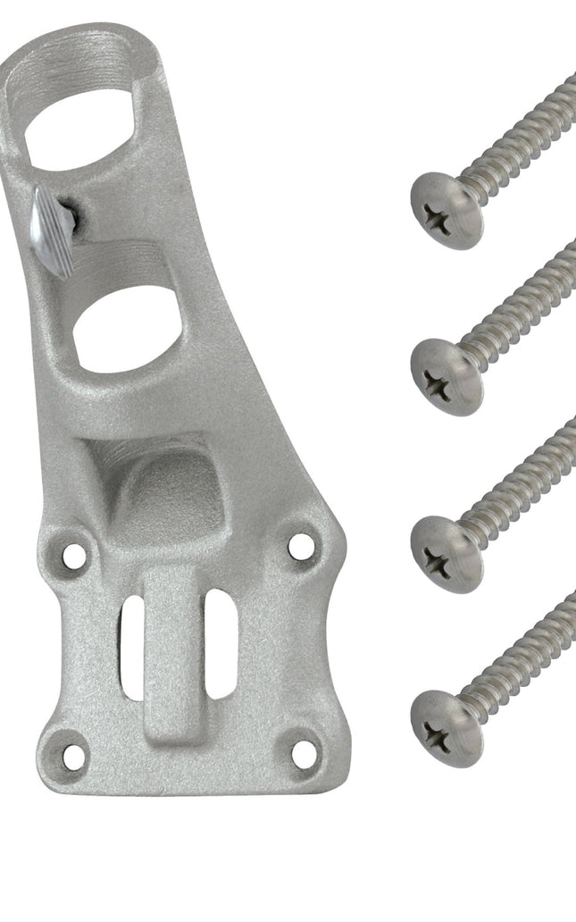 Aluminum 1" Flagpole Bracket - Silver