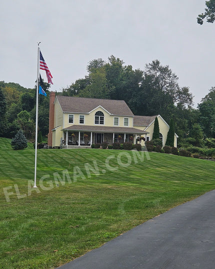 Aluminum Flagpole - External Rope - Heavy Duty, Lifetime Warranty - Made in USA