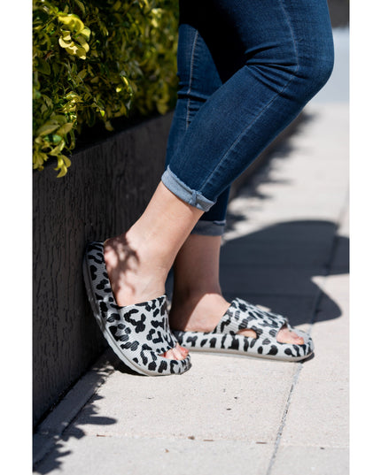 Ready to Ship | Gray Leopard Insanely Comfy -Beach or Casual Slides*