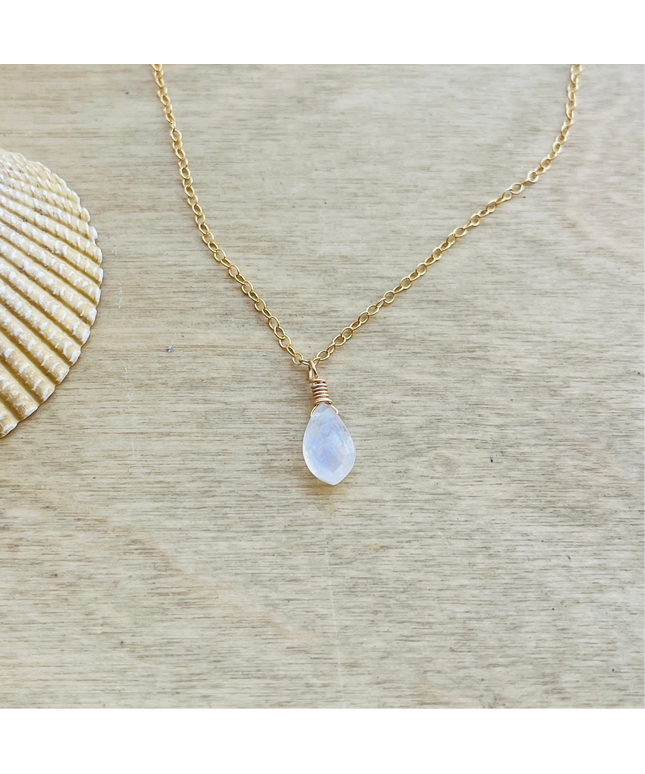 RAINBOW MOONSTONE GEM NECKLACE