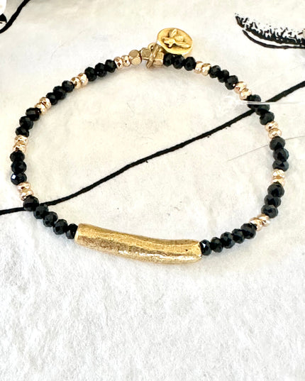 Black Spinel Tube Bracelet
