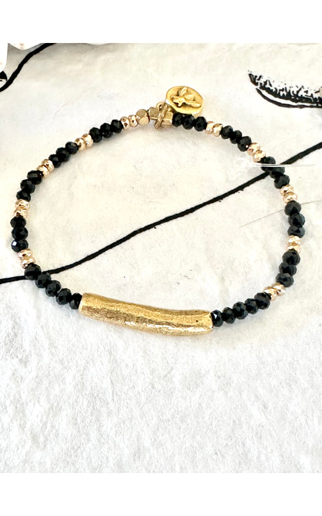 Black Spinel Tube Bracelet