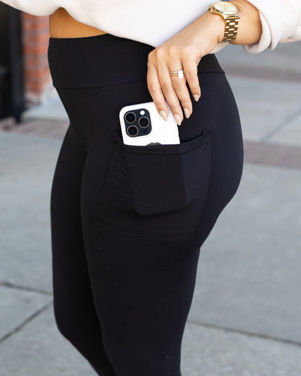 Ready to Ship | BLACK FULL-LENGTH Leggings with POCKET