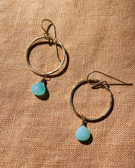 AQUA CHALCEDONY WHIRL EARRINGS