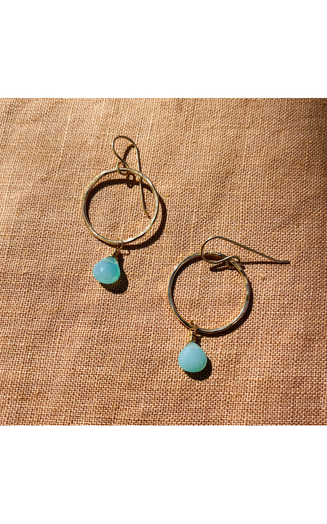 AQUA CHALCEDONY WHIRL EARRINGS