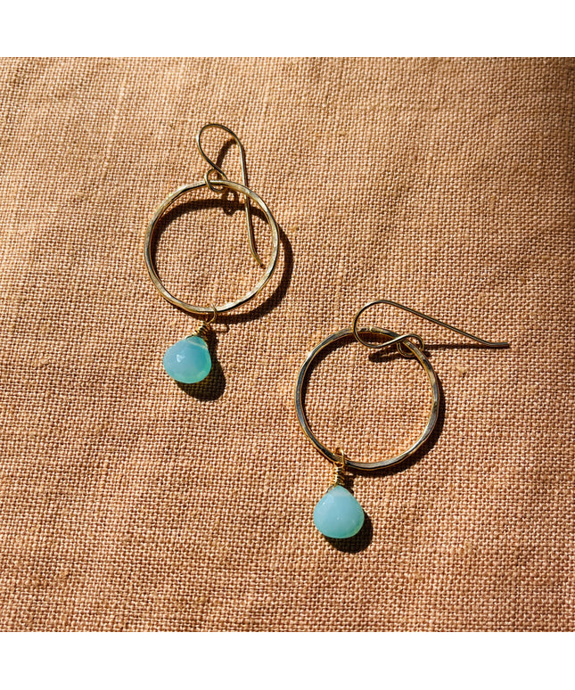 AQUA CHALCEDONY WHIRL EARRINGS