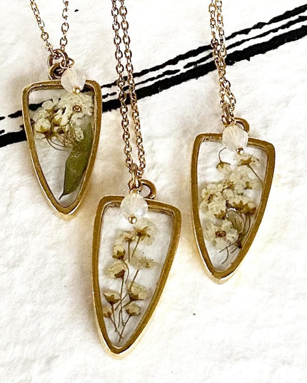 Floral Arrowhead Statement Gold Necklace