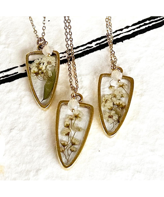 Floral Arrowhead Statement Gold Necklace