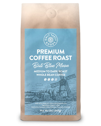 Bali Blue Moon Medium to Dark Roast Whole Bean Coffee, Organic, Low-Acid, Non-GMO