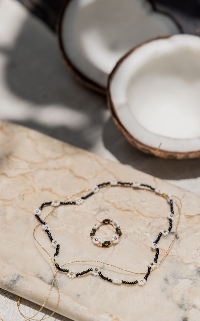 Flora Beaded Necklace and Ring Set