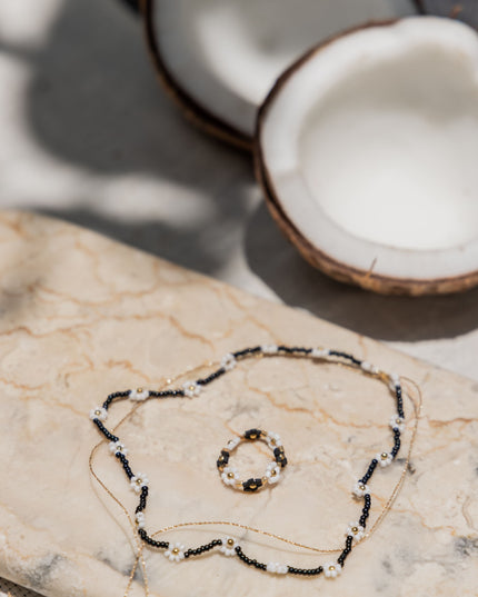 Flora Beaded Necklace and Ring Set
