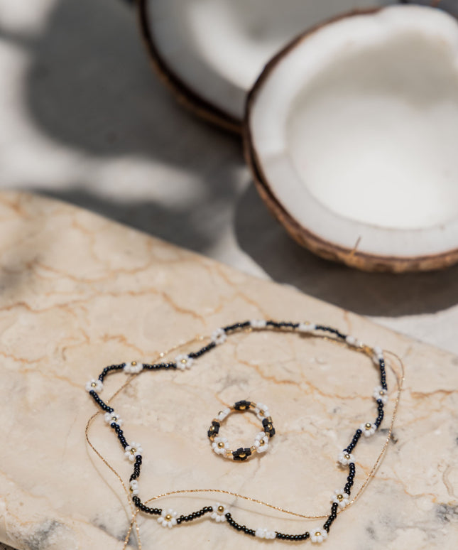 Flora Beaded Necklace and Ring Set
