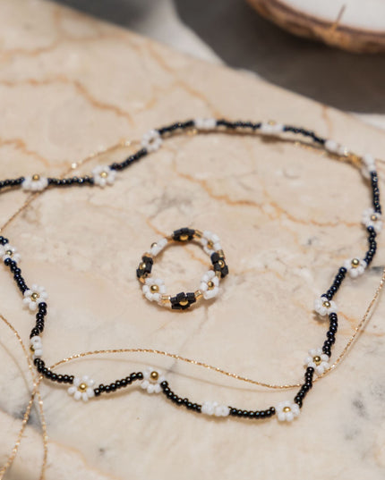 Flora Beaded Necklace and Ring Set