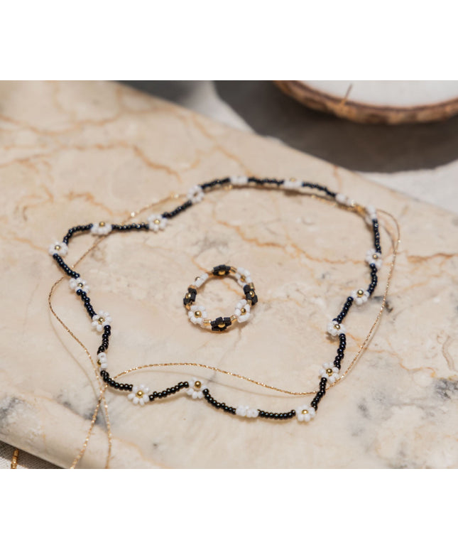 Flora Beaded Necklace and Ring Set
