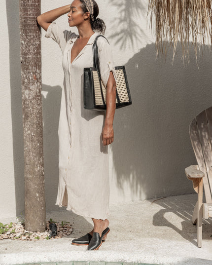 Raja Leather and Cane Everyday Bag