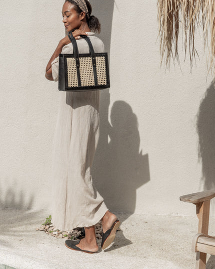 Raja Leather and Cane Everyday Bag