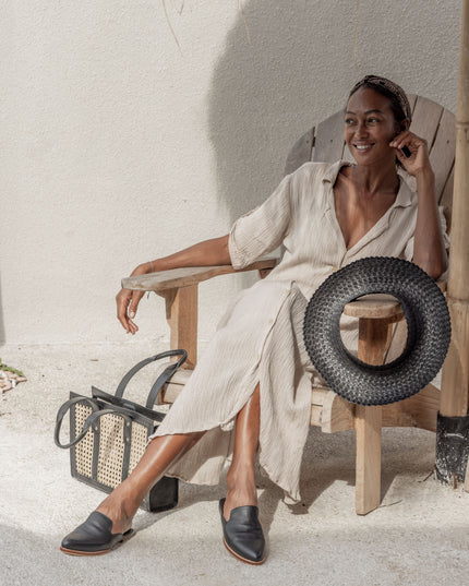 Raja Leather and Cane Everyday Bag