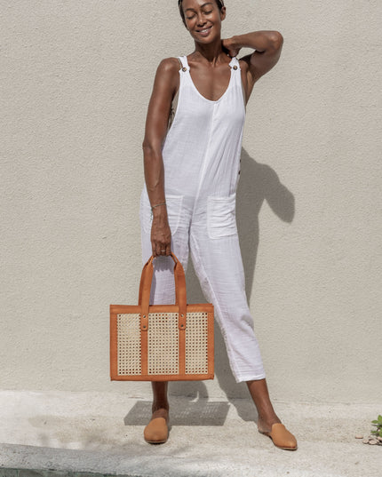 Raja Leather and Cane Everyday Bag