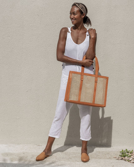 Raja Leather and Cane Everyday Bag