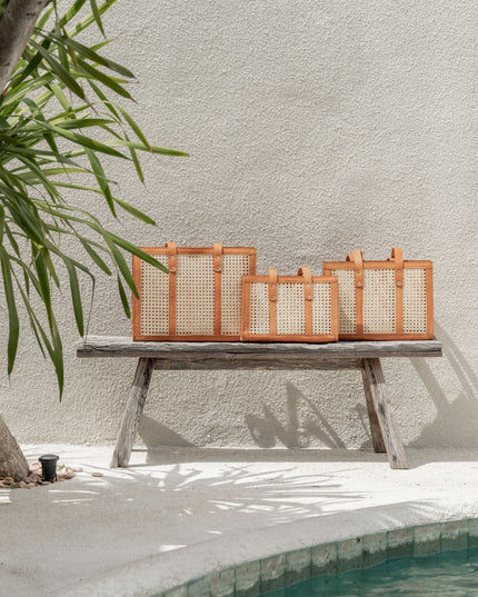 Raja Leather and Cane Everyday Bag