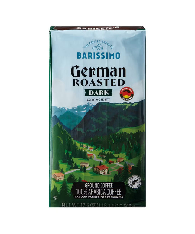 Barissimo German Roasted Dark Roast Coffee, Low Acidity, 17.6 oz.