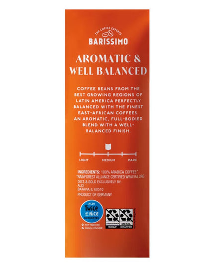 Barissimo German Roasted Medium Roast Ground Coffee, Low Acidity, 17.6 oz.