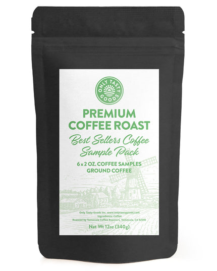 Best Sellers Coffee Sample Pack - Breakfast Blend, Cowboy Blend, Pure Peru, Magic Mexico, Bali Blue Moon, 6Bean Espresso, 12 oz. (6 x 2 oz. bags)