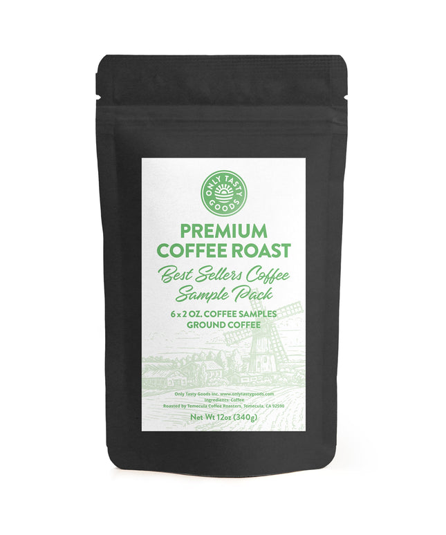 Best Sellers Coffee Sample Pack - Breakfast Blend, Cowboy Blend, Pure Peru, Magic Mexico, Bali Blue Moon, 6Bean Espresso, 12 oz. (6 x 2 oz. bags)