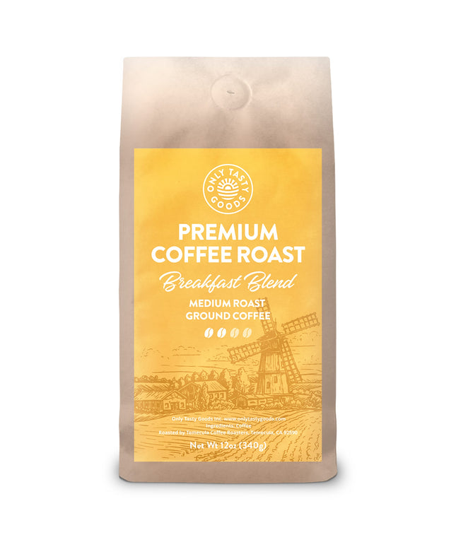 Breakfast Blend Medium Roast Ground Coffee, Speciality Coffee Beans, Fresh Roasted