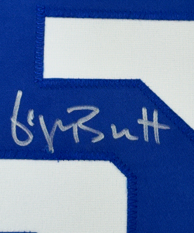 Framed Autographed/Signed George Brett 35x39 Kansas City White Baseball Jersey JSA COA