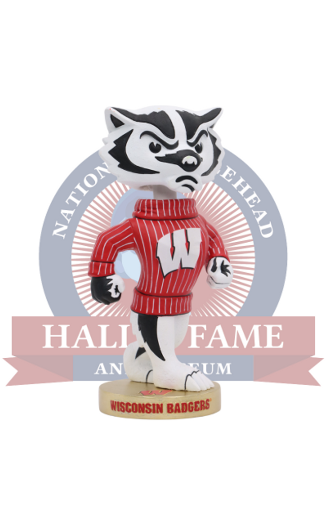 Bucky Badger Wisconsin Badgers Mascot Gold Base Bobblehead (Presale)