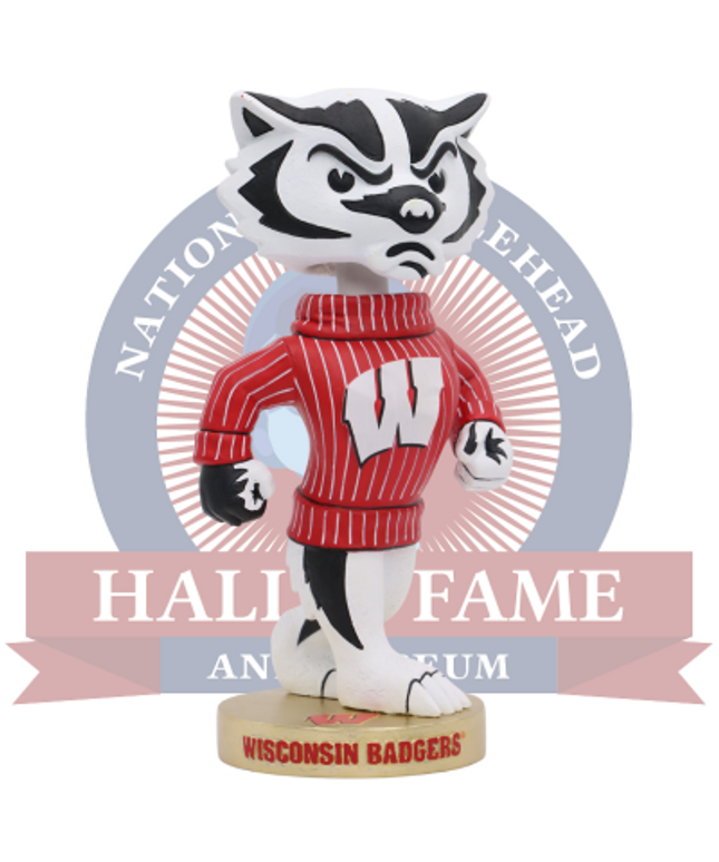 Bucky Badger Wisconsin Badgers Mascot Gold Base Bobblehead (Presale)