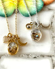 Gold / Abalone with Pave Heart