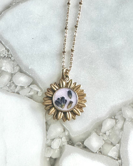Floral Aster Pendant Necklace