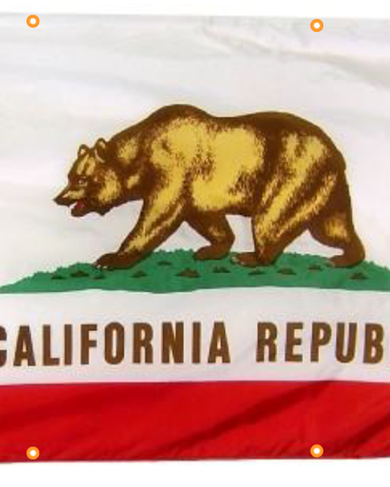 California Flag With Grommets Along with Edges for Wall Hanging